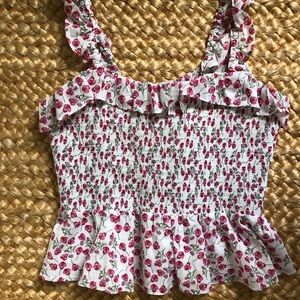 J Crew liberty fabric peplum top